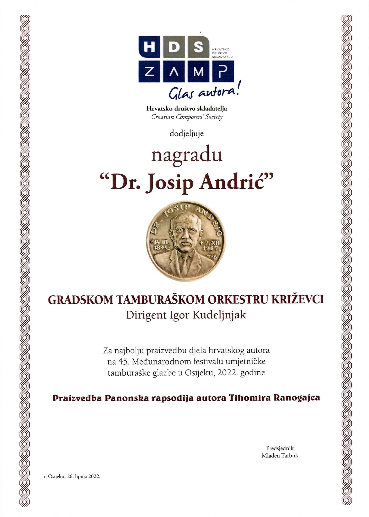 Nagrada “dr. Josip Andrić”